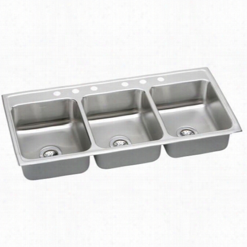 Elkay Ltr4622 Gourme 18 Gauge 46"" X 22"&" X 7-5/8 ""triple Bowl Kitchen Sink