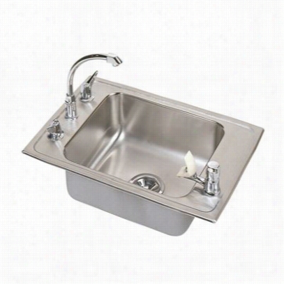 Elkay Pla 2220c Pursuit 19--1/2"" Top Mount Single Bowl Stainless Steel Laundry Sink