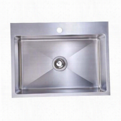 Fluid Fs-tsr272-03 Thin Line 27"" Top Mount Single Bowl Three Hole Kitchen Sink In Stainless Steel
