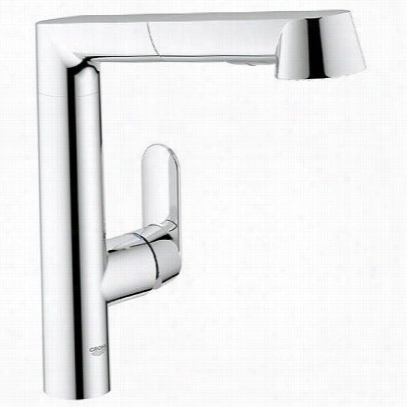 Grohe 32178 K7  1/2"" Single Handle Kitchen Faucet With Pull Out Spray