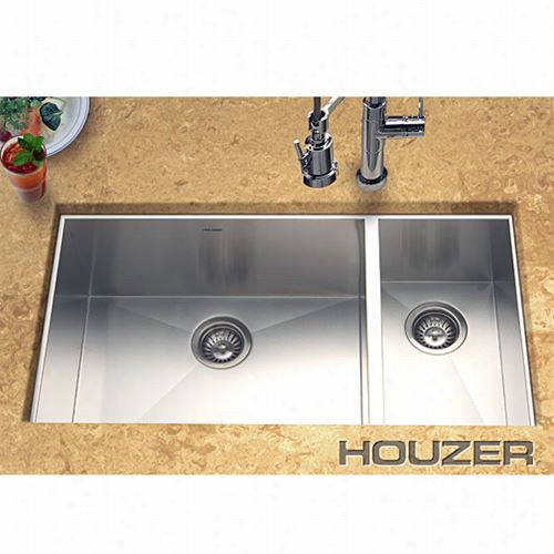 Houzer Cto-3370sr Contempo Stainless Steel Zero Radius (double Bowl) Undermount Sink