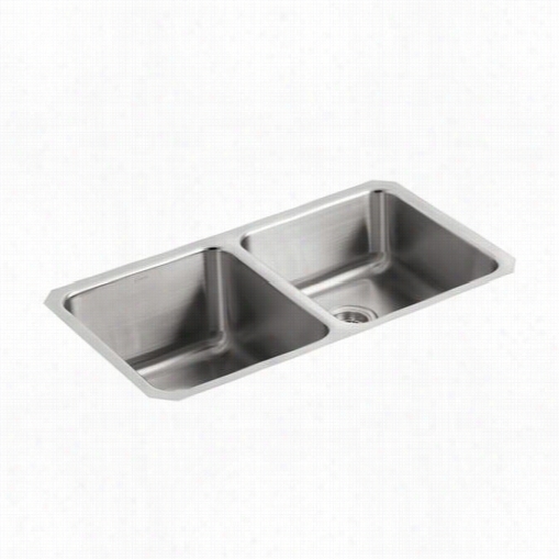 Kohler K-3351-na Undertone Ddouble Equal Underconter Kitchen Sink By The Side Of Basin