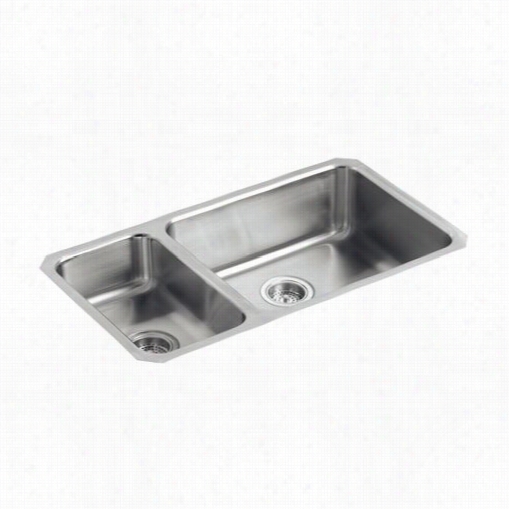 Kohled K-3352-l Undertone Undermount  High/low Double Goblet Kitchen Sink