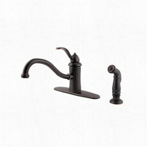 Pfister Gt34-4tyy Marielle Single Metal Lever Handle Kitchen Faucet In Tuscan Bronze