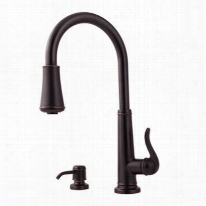 Pfister Gt529-ypy Ashfield 2 Or 4 Hole Pull Down Kitchen Faucet In Tuscan Bronnze