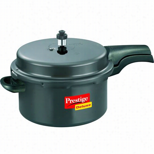 Prestige Prha7.5 7.5 Liters Deluxe Hard Anod1zed Black Color Impression Cooker