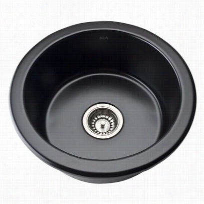 Rohl 6737-63 Allia Ireclay Circularly Single Bowl Prep Sink In Matte Blacck