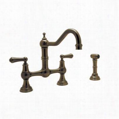 Rohl U .4756l-eb Bridge Kitchen Faucet With Sidespray Ib English Bronze