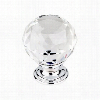 To P Knobs Tk126pc Crystal 1-3/8"" Clear Crystal Knb With Polished Chrome Base