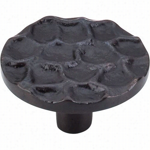 Top Knobs Tk297cb Cobblestone Alrge Round Knob In Coal Black