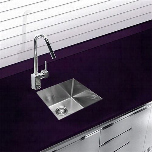 Ukinoxr S390 Micro Se Ries 17-3/4"" Single Basin Stainless Steel Undermonut Kitchen Sink