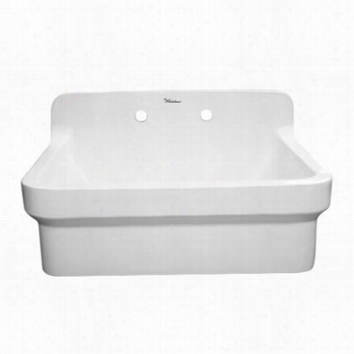 Whitehauswhcw3022-8 Countryyhaus Apro Front Vitreous China 2 Hole Single Bowl Kitcheh Sink In White