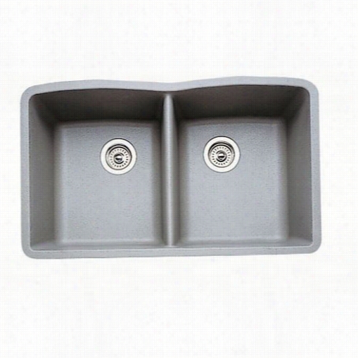 Blanco 440183d Iamond Metallic Gray Equal Double Bowl Silgranit Undermount  Kitchen Sink