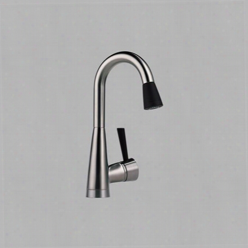 Brizo 63970lf-ssst Venuto Single Handl E Pull Down Bar/prep Faucet In Sainless/soft Touch