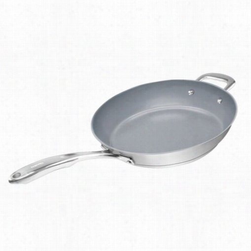 Chantal Slin63-28c Induction 21 Carburet Of Iron Brushed Stainless Steel 11"q&uot; Fry Pan With Ceramic Coating