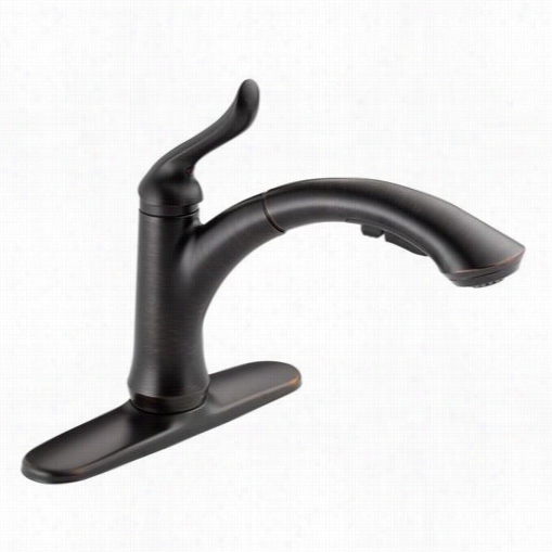 Delta 4353-rb-dst Linden Single Handle Pullout Kkitchen Faucet In Venetian Bronze