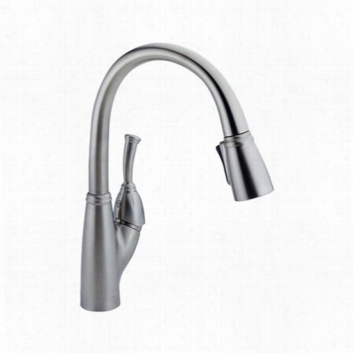 Delta 989-ar-dst Allora Choose Haandle Pull Down Kitchen Faucet In Arctic Satinless