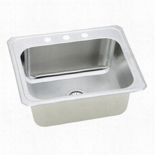 Elkay Dcr252210 Gourmet Celebrity 25"" X 22"" X 101-/4""s Ingle Bowl Top Mount Sink