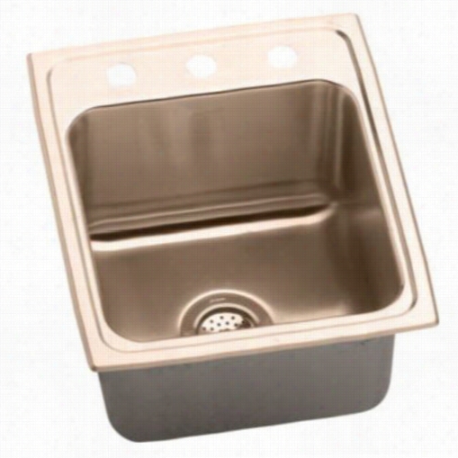 Elkay Dlr172210-cu Lustertone 17""x 22"" X 10-1/8"" Single Bowl Top Mount Sink