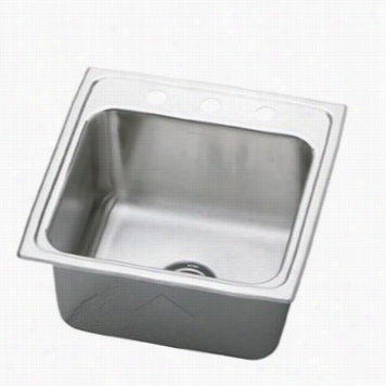 Elkay Dlrq1919100 Lustertone 19"" Top Mount Single Bowl Stainless Steel Sink