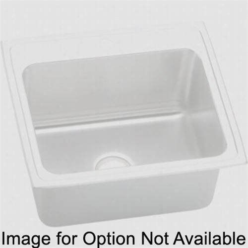 Elkay Dlrq2522105 Lustertone 25"" Top Mount Single Bowl 5 Hole Stainless Steel Sink