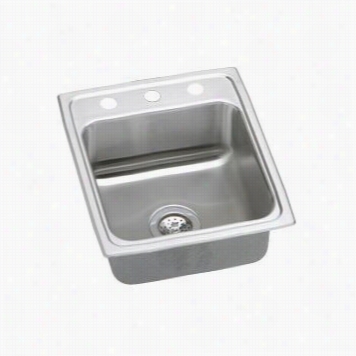 Elkay Lrad152265 Lustertone 15"&quott; X 22"" Single Basin Kitchen Sik With 6-1/2"" Bowl Depth