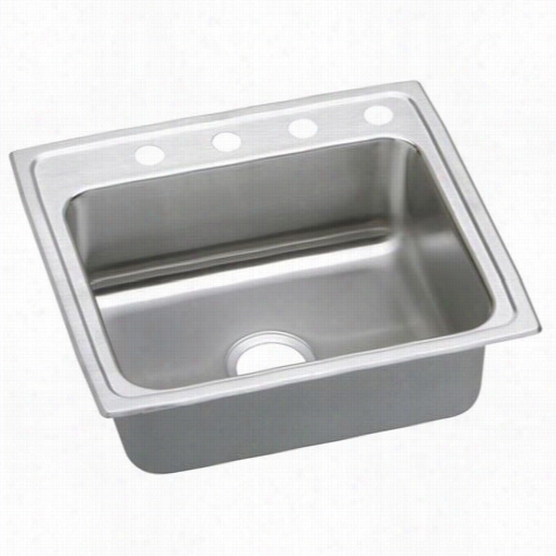 Elkay Lrad221955 Gourmet Lustertone Stainless Steel 22&qut;" X 19-12"" X 5-1/2&qout;" Single Bowl Top Mount Sink