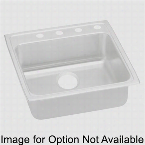 Elkay Lrad2222555 Lustertone 5-1/2&quog;" Drop-in Single Bowl 5 Hole Stainless Steel Sink