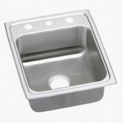 Elkay Lradq1710553 Lustertone 5-1/2"" Drop-in Single Bowl 3 Hole Stainles S Steel Sink