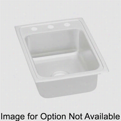 Elkay Psrq1722mr2 Pacemaker 22"" Top Mount Single Bowl 2 Hole Middle/right Stainless Steel Sink