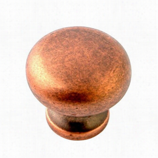 Giagni Kb-6br-tc 1-1/4"" Round Knob In Tumbled Copper