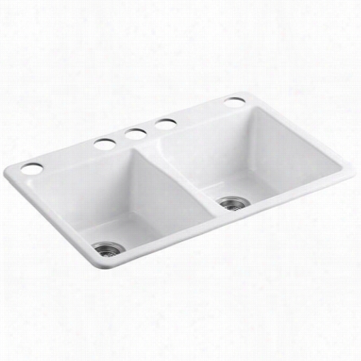 Kohler K-587-35u Deerfield Undermount Double Equal Kitchen Sink