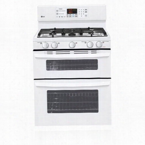 Lg Ldg3015sw 6.1 Cu.ft. Capacity Gas Double O Ven Range In Smooth Wite