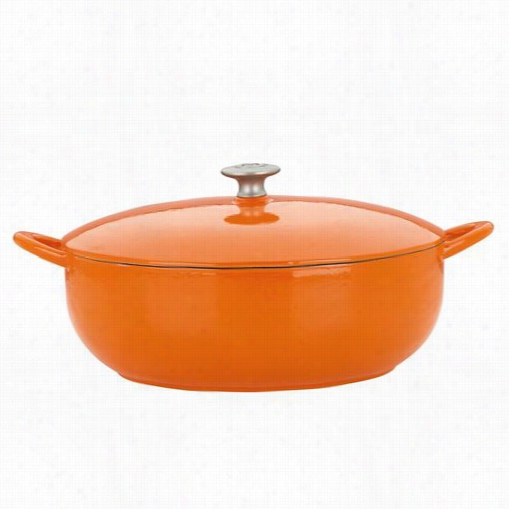 Mario Batali 826797 7.5 Quart Persimmon Enameled Cast Iron Stew Pot