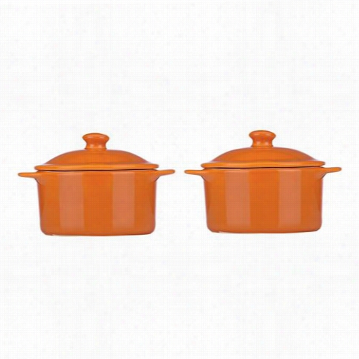 Mario Batali  826898 Persimn Round Casserole - Set Of 2