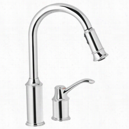 Moen 7590 Aberdeen 1 Handle Kitchen Aucet With Pullout Spout