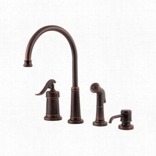 Pfister Gt26-4ypu Ashfield 4 Hole Kitchen Faucet In Rustic Bronze