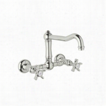 Rohl A1456lppn-2 Country Kitche Nw All Mounted Bridge Faucet In Polished Nickel With China Lever Handle