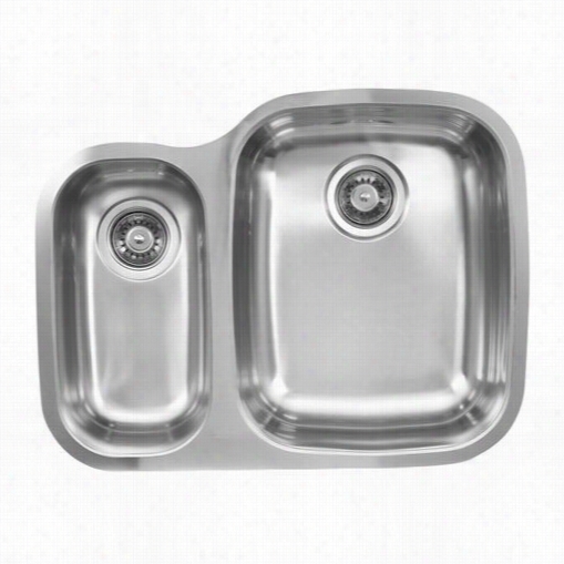 Ukinox D376.70.30.1r 26"" X 17"" X 10"&quo T; 70/30 Double Basin Stainless Steel Undermount Kitchen Depress