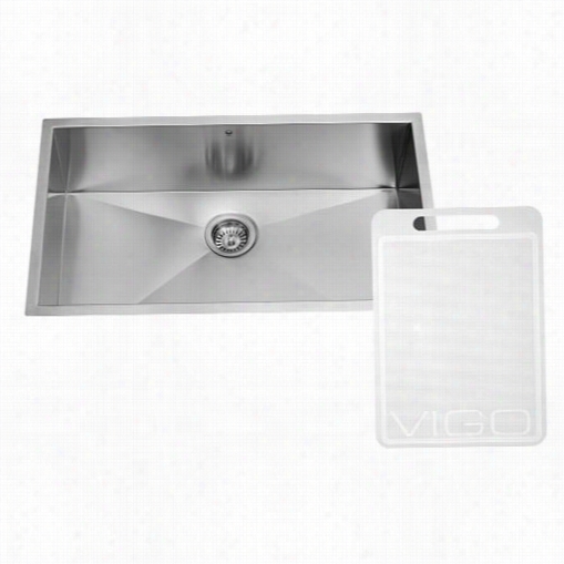 Vigo Vg3019b 30"" Unermount Stainless Steel 16 Gauge Single Bowl Kitchen Sink