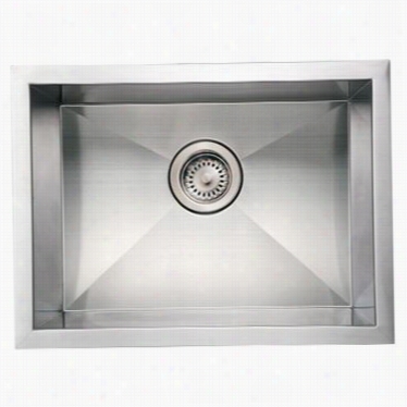 Whitehaus Whncm2015 Nah's 20"" Commercial Single Bowl Undermount Sink In Brusheed Stainless Steel