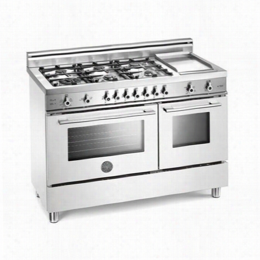 Bertazz Oni Pro486ggasbi Pro 48"" Gas Range In Biannco White  With 6 Br Ass Burners And Griddle