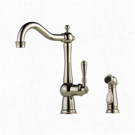 Brizo 61136lf-pn Tresa Single Handle Kitchen Faucet With Spray In Polished Nickel