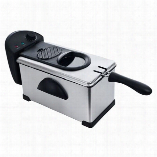 Chef Buddy 80-df30 Electric Deep Fryer In Stainless Steel - 3.20 Quart