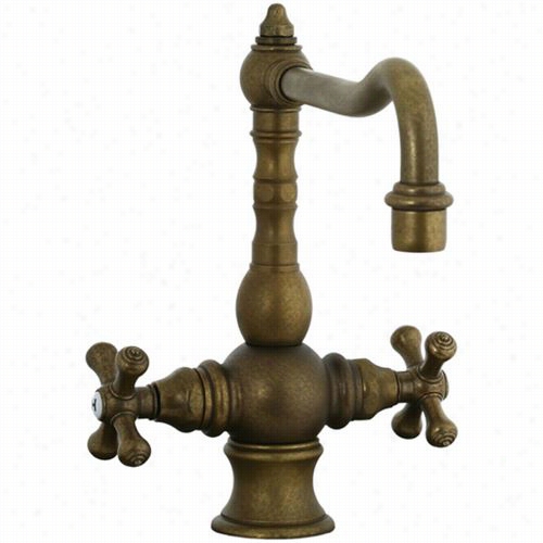 Cifial 267.350.v05 Highlands Single Hole Double Cross Handle Kitchen Faucet Without Side Spray In Aged Rass