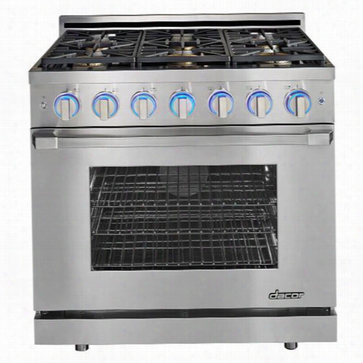 Dacor Rnrp36gs/lp Renaissance 36"" Self-cl Eaning Freestanding Gas Range With Pro Style Handle