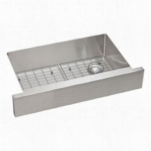 Elkay Ectruf3017grdbg Crosstown 18 Gauge Stainless Steel 31-1/2"&quo T; X 18-1/2"" X 9"" Single Bowl Apron Front Undermount Itchen S I Nk Kit