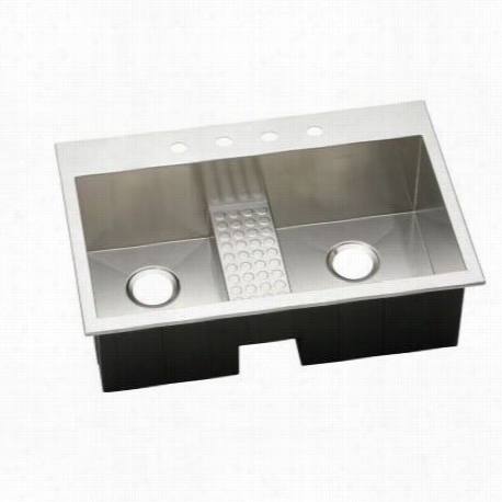 El Kya Eftl3b32210cdbl Avado Double Bowl Drop In Kitchen Sink In Polished Satin