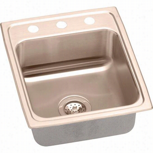 Elkay Llrad15226_628902 Gourmet Lustertone Cuverro Antimicrobial Coopper 15"" X 22"" X 6-1/2"" Single Bowl Top M Ount Sink