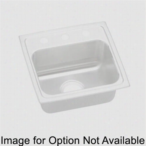 Elksy Lrad171655os4  Lustertone 17"" Ddrop In Single Bowl 44 Perforation Stainless Steel Sink